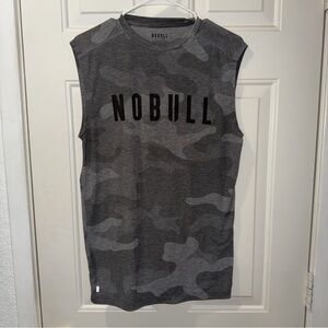 NOBULL Men's S Gray Camouflage Tank Top Athletic Gym Workout Performance Shirt